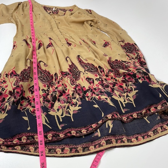 Free People Long sleeve floral Boho chic tunic dress size Small - Picture 14 of 14